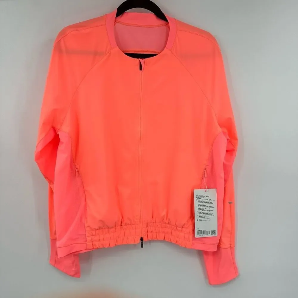 Lululemon Lightweight Run Jacket in‎ Sunset NWT Sz 14